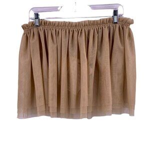 NWT Momoni Beige Gathered Mesh Tulle Skirt Size Small